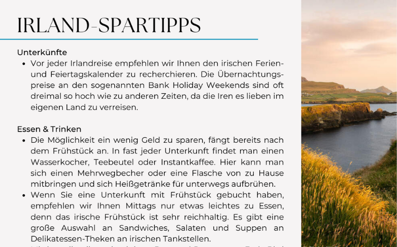 Auszug unserer Spartipps in unserem Katalog