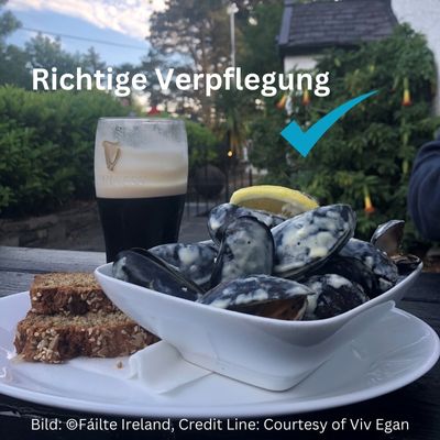 Wanderungen in Irland. Richtige Verpflegung