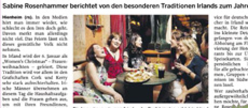 Mittelbayerische Zeitung Eine Hienheimerin auf der Grünen Insel Geisenfelder Zeitung, 1/2011